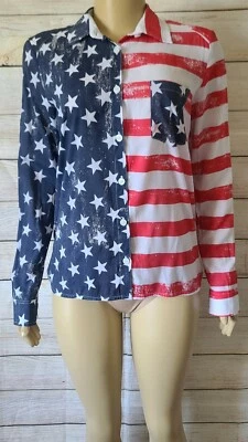 Camisa Top Religion Mujer Estrellas y Rayas Bandera Manga Larga XS/8/36 Foto 1 de 4