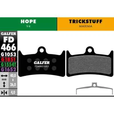 Galfer Disc Brake Pads for Hope V4 MTB - FD466 G1053 Performance Black - Image 1 of 4