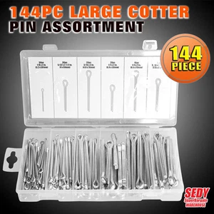 144PC Large Cotter Pin Split Fixings Securing Pins Assortment in Case SDY-19028 - Picture 1 of 3