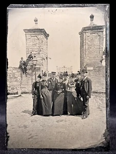 RARO 1/4 PLACA TINTE - LAS PUERTAS DE SAN AUGUSTÍN Y RARA VISTA DEL CASTILLO GUARDIÁN - Imagen 1 de 2