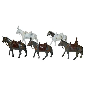 Britains Ltd Toy Soldier Donkey Lot Mountain Artillery Animals Gray White VTG - Picture 1 of 21