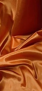 Dark Orange Shiny Premium Taffeta Fabric 58’’ PRICE PER METER - Picture 1 of 2