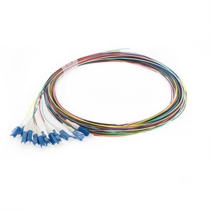 12 Fiber Optic Pigtail Singlemode SM LC Unjacketed Multi-Color Cables - 3 Meter - Picture 1 of 1