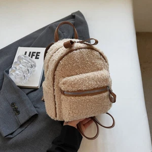 F# Mochila de felpa para mujer Mochila difusa Mini mochila escolar Mini bolsa de - Imagen 1 de 10