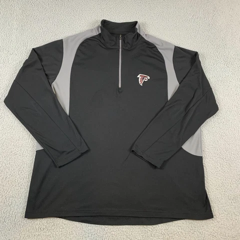 Atlanta Falcons Sweatshirt Mens 2XL Black Gray 1/4 Zip 100% Polyester Football Cover