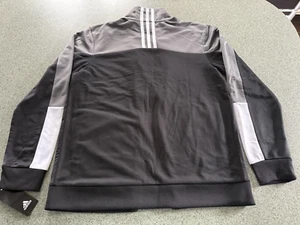 Adidas Youth Track Jacket Black/Gray AP5440 Size Large Boys 14/16 New with Tags - Picture 1 of 9