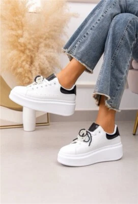 Basket Compensée Femme Belle Women Blanc Taille 38 - Photo 1/4