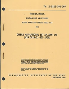 Historical book Omega Navigational Set AN/ARN-148, Aviation Unit Repair Parts - Picture 1 of 1