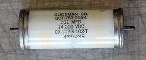 Gudeman GTC-757-005K .001 MFD @ 14 KV High Voltage Capacitor CX-102-K-102-T - Picture 1 of 4