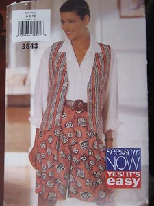 3543 Vintage Butterick SEWING Pattern Misses EZ Vest Shorts FF EASY - Picture 1 of 1