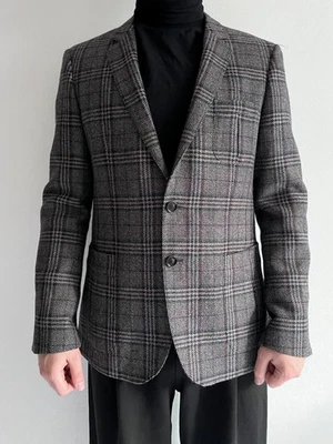 Hugo Boss Randolph Wool Checked Sport Coat Tweed Plaid Blazer Jacket Size US 42R - Image 1 of 4