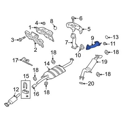 For Mercury Mariner 2009-2011 Mercury 9L8Z5E256A Exhaust Intermediate Pipe — 第 1/2 张图片
