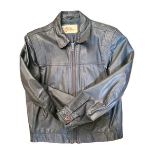 Vintage Peter Shearer Jacket Mens 42 Larg Black Leather Jacket Vgc FREE POST AUS - Bild 1 von 14