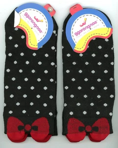 2 Pares Calcetines Parte Superior Baja Talla Mujer Pequeña Niñas LG Ggarangnae Negro Punteado 7"L Pie - Imagen 1 de 2