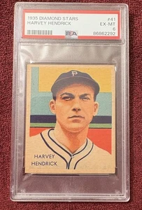 Diamond Stars BB #41 1935 PSA 6 Harvey Hendrick Pirates - Imagen 1 de 2