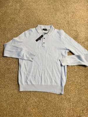 Suéter Polo Tahari Tejido Azul Cielo Pequeño Nuevo con Etiquetas  Foto 1 de 4