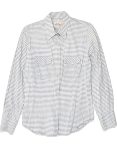 Camisa para mujer SISLEY IT 44 mediana azul cuadros algodón AM37 - Imagen 1 de 4