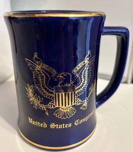 United States Congress Cobalt Blue Gold Rim 8oz Coffee Mug Tea Cup Ceramic - Picture 1 of 7