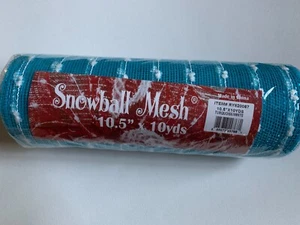Malla Poly Snowball Turquesa y Blanco 10.5" x 10 yardas Nueva - Imagen 1 de 4