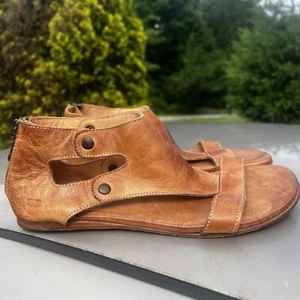 BED|STU Brown Leather Soto Sandals Size 10 - Picture 1 of 9