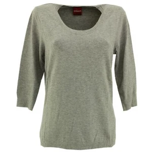 OLSEN Damen 3/4 Ärmel Pullover Viskose mit Rundhals Stretch grey grau 26850 - Picture 1 of 2