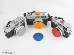 Canon QL17 QL19 Canonet Flexible Lens Caps And Hot Shoe Covers By Forster UK - Picture 1 of 2