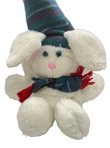Vintage Hallmark Christmas White Bunny Rabbit Stuffables Stocking 1984 - Picture 1 of 7
