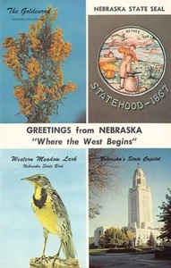 Postal NE: Saludos desde Nebraska, Multiview, Cromo Sin Publicar - Imagen 1 de 2