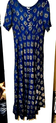 Magizham India sz Medium Chaaya Maxi Dress Teal green Romantic Boho Indian - Image 1 of 4