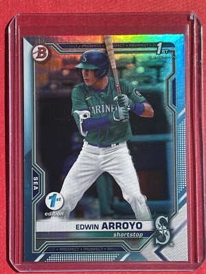 2021 Bowman Draft First 1st Edition Edwin Arroyo Sky Blue Foil #BD-74 - Image 1 of 2