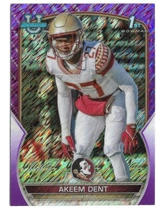 Akeem Dent 2022 Bowman University Chrome Purple Shimmer - Florida State - Picture 1 of 2