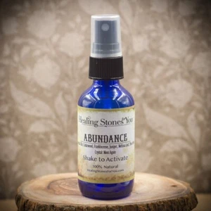 HSFY: Abundance – Crystal Infused Aromatherapy EO Spray with Moss Agate Crystals - Picture 1 of 2