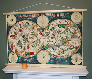 Antique Celestial Wall Map 1670s by Frederick de Wit Print on Canvas 37inx25in J - Picture 1 of 11