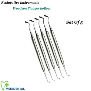 Juego de 5 - Instrumentos de relleno restauradores dentales Woodson Pluggers mango hueco - Imagen 1 de 4