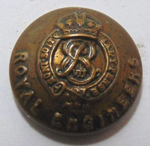 Edward VII Royal Engineers Military Uniform Button c1900's - Picture 1 of 2