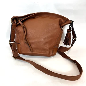 The Sak Brown Pebbled Leather Bucket Hobo Shoulder Bag Purse Brown - Picture 1 of 10