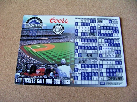2003 Colorado Rockies Baseball Schedule Coors magnet season team MLB Cover