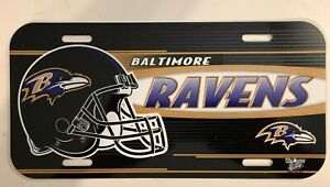 BALTIMORE RAVENS NFL FOOTBALL VINTAGE PLASTIC LICENSE PLATE NEW/MINT