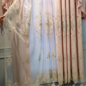 princess room pink Chenille embroidered thick cloth curtain valance drape C1594 - Picture 1 of 12