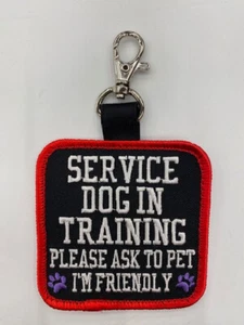 Service Dog in Training Patch Double sided with metal clip to attach to Harness - Picture 1 of 1