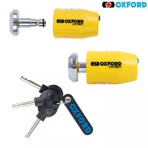 OXFORD OF40 Patriot Ultra Strong Motorbike Motorcycle Disc Lock Yellow 14mm - Picture 1 of 7