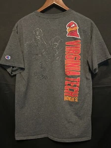 Virginia Tech Champion Mens Med Gray Graphic Hokiebird Silhouette Tshirt NWOT - Picture 1 of 13