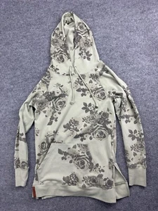 Ampersand Avenue Felpa con Cappuccio Donna Piccola Verde Salvia Floreale Pullover Tasca - Foto 1 di 5
