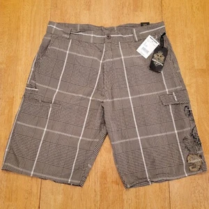 Subculture Shorts Mens 36 Surf Skate Streetwear Brown Plaid NEW Vintage Y2K - Picture 1 of 21