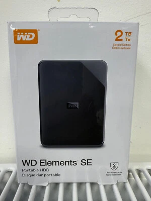 WD Elements SE Portable External Hard Drive 2TB - USB 3.0 Black Western Digital - Image 1 of 4