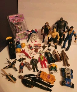 Junk Drawer Grab Bag Boy Toy Lot -GI Joe Batman Transformers WWE Wrestling  - Picture 1 of 4