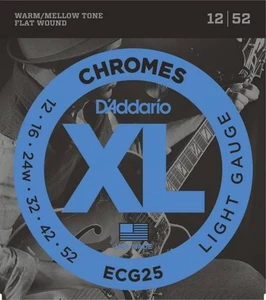 D'Addario Chromes Flatwound Electric Strings (Light 12-52) - Picture 1 of 2