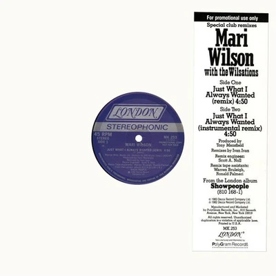 Mari Wilson With The Wilsations, Just What I Always Wanted (Special Club Remixes - Image 1 of 4