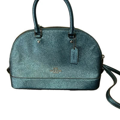 Mini COACH Sierra Satchel Authentic Metallic Cross Grain Leather G1723-F22315 - Image 1 of 4