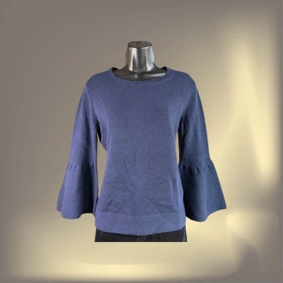 Suéter Banana Republic tejido azul marino con mangas de campana talla M Foto 1 de 4
